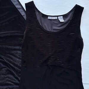 90s Cement Black Crushed Velvet Witchy Tank Maxi Dress | Whimsygoth Prom M
